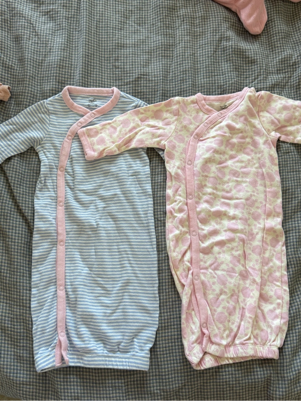 Soft Pink & Blue Newborn Sleep Gowns - Cozy Baby Pajamas